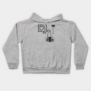 dj dog on the beach Kids Hoodie